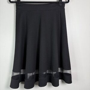 Black Faith & Joy Los Angeles midi skirt with mesh panels goth grunge A-Line Y2K